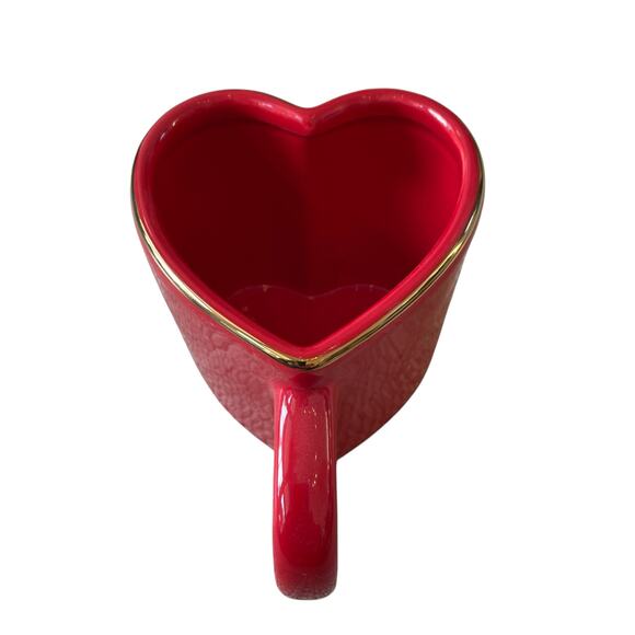 Target Threshold Heart Shaped VALENTINE Mugs Red Gold Rim 14.3oz Set of 2 New - Picture 14 of 16